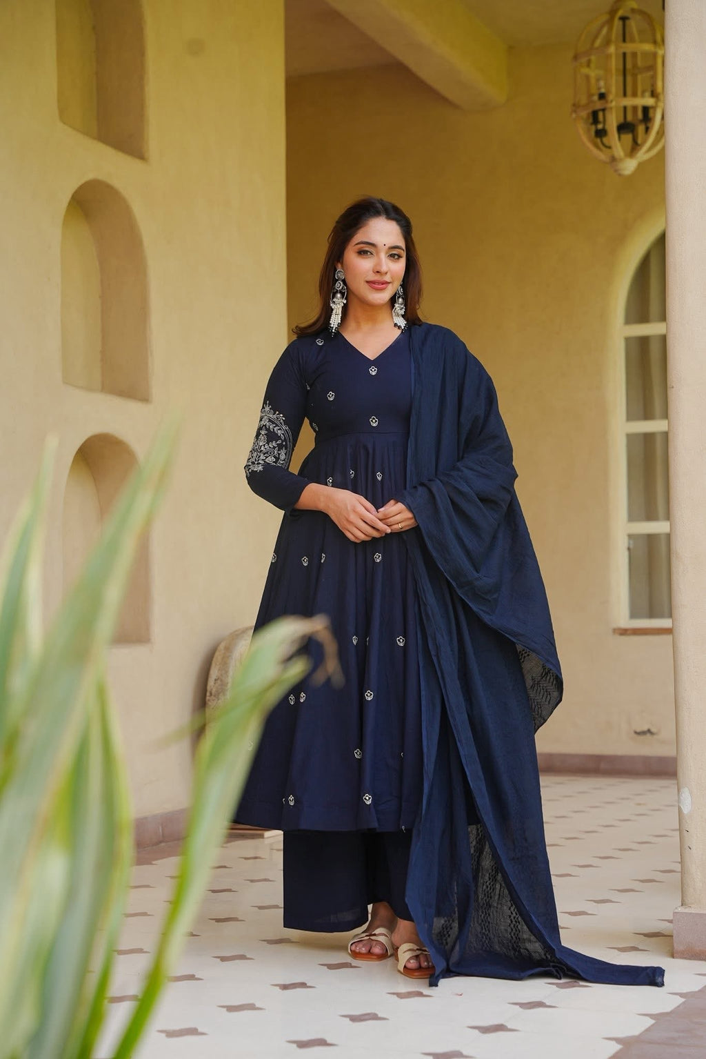 Kyaira Blue Anarkali Suit Set