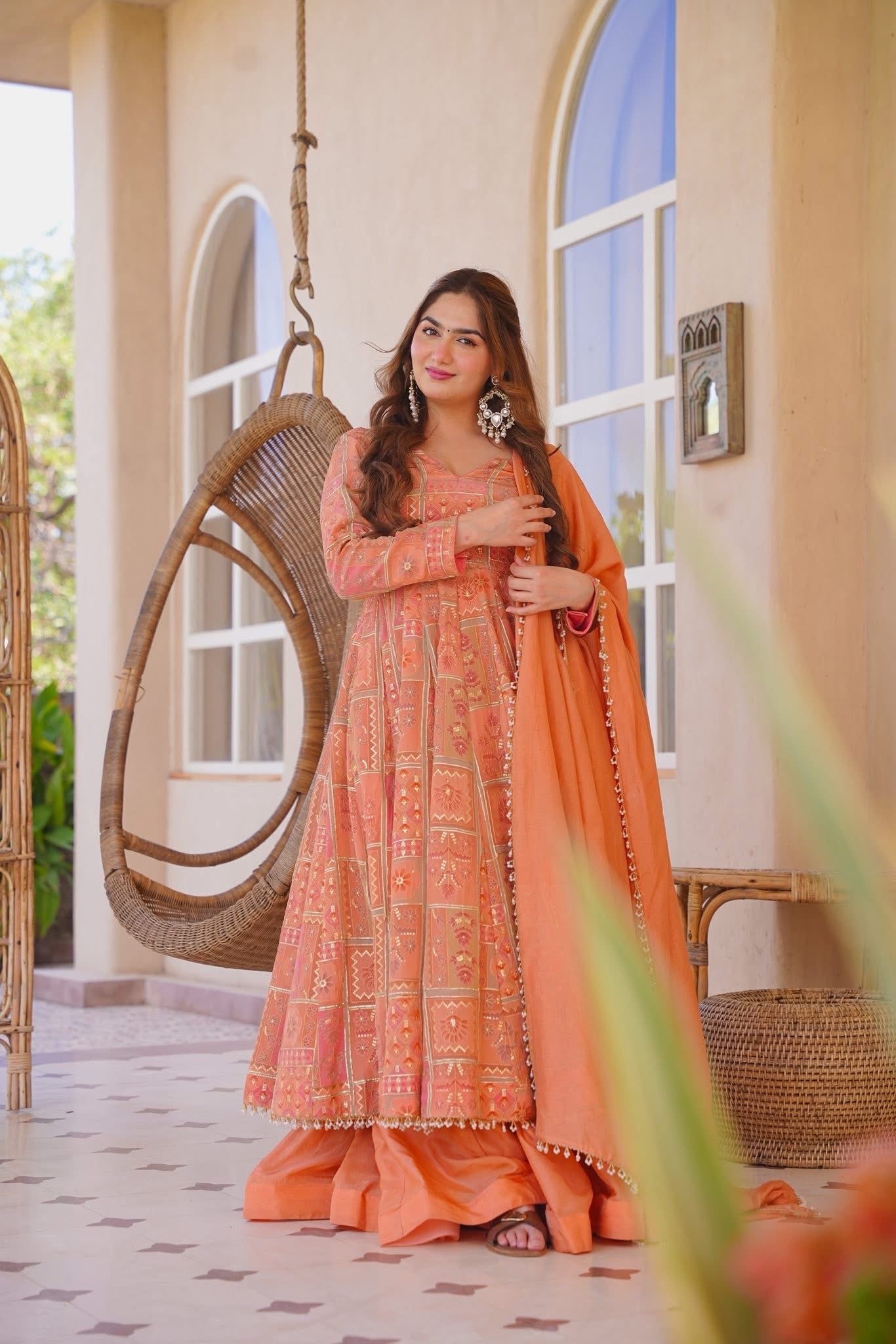 Beautiful Heavy Embroidered Anarkali Suit Set