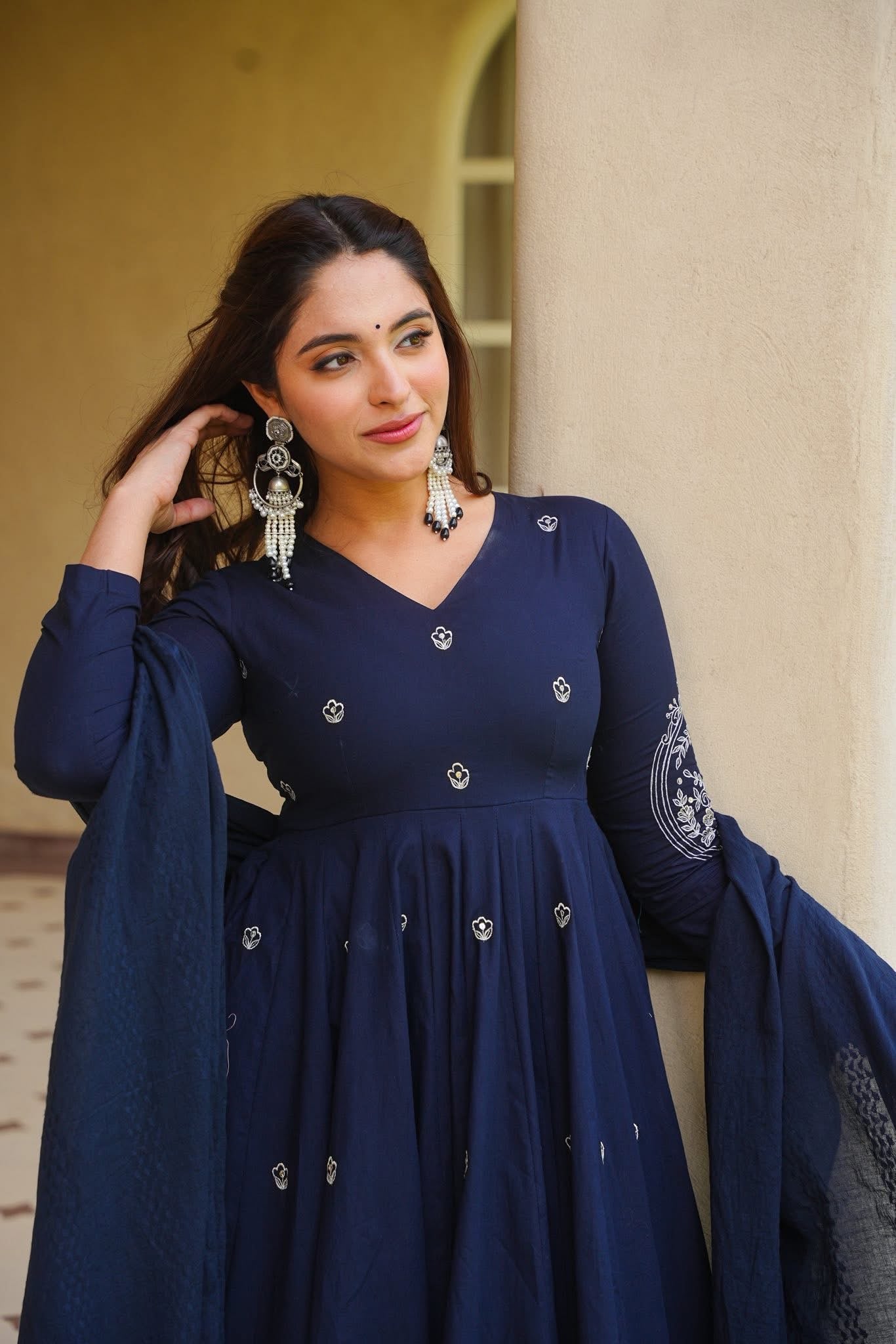 Kyaira Blue Anarkali Suit Set
