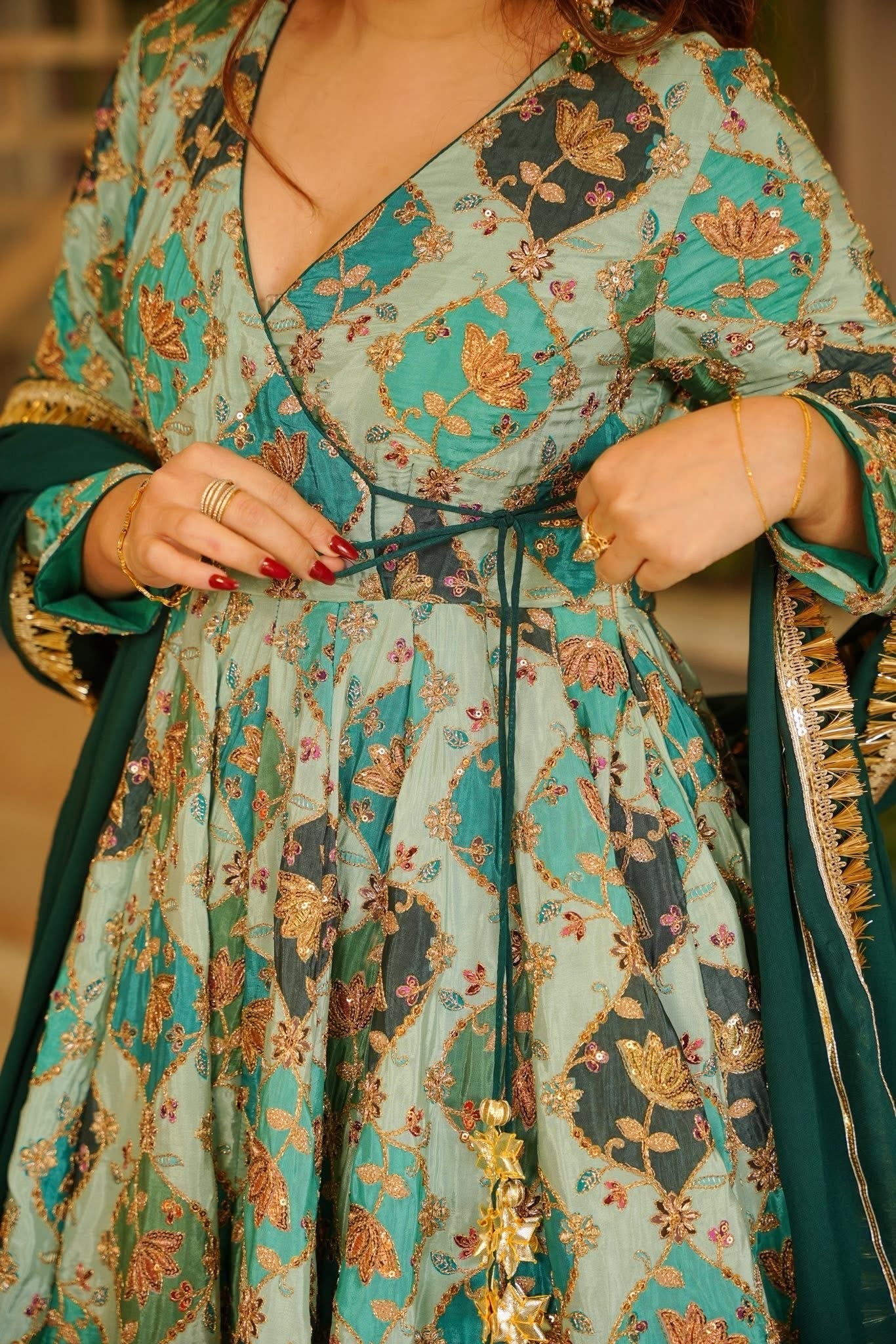 Traditional Heavy Sequence Work Anarkali Suit Set
