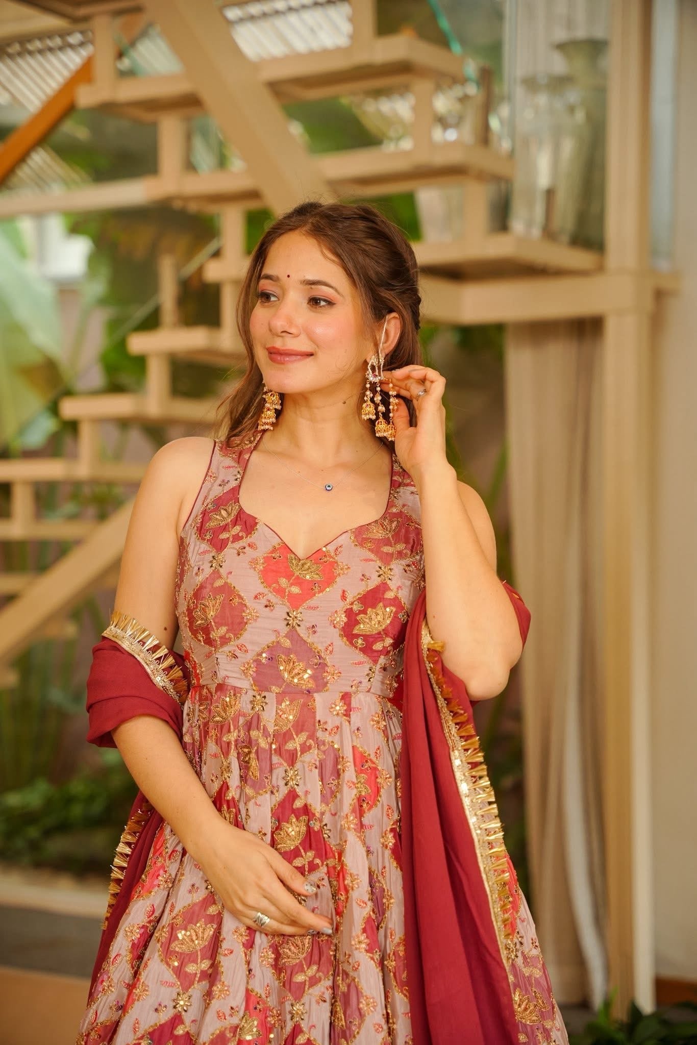 Beautiful Heavy Sequence Work Anarkali Suit Set