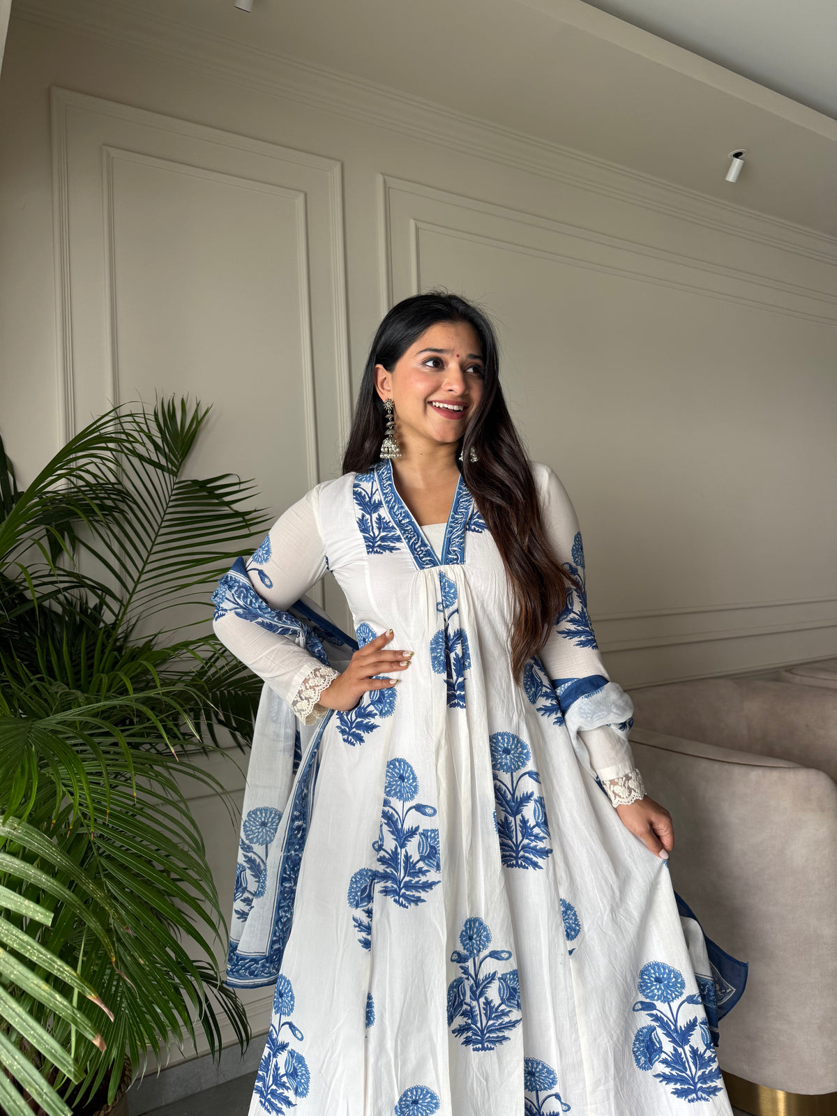 Pure Cotton Anarkali Suit Set
