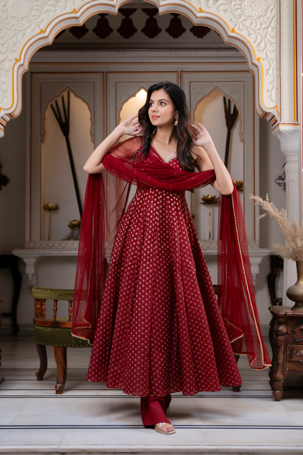 Beautiful Banarasi Anarkali Suit Set ❤️