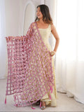 Beautiful Cosmos Silk Anarkali Suit With Trendy Mirror Work Duptta