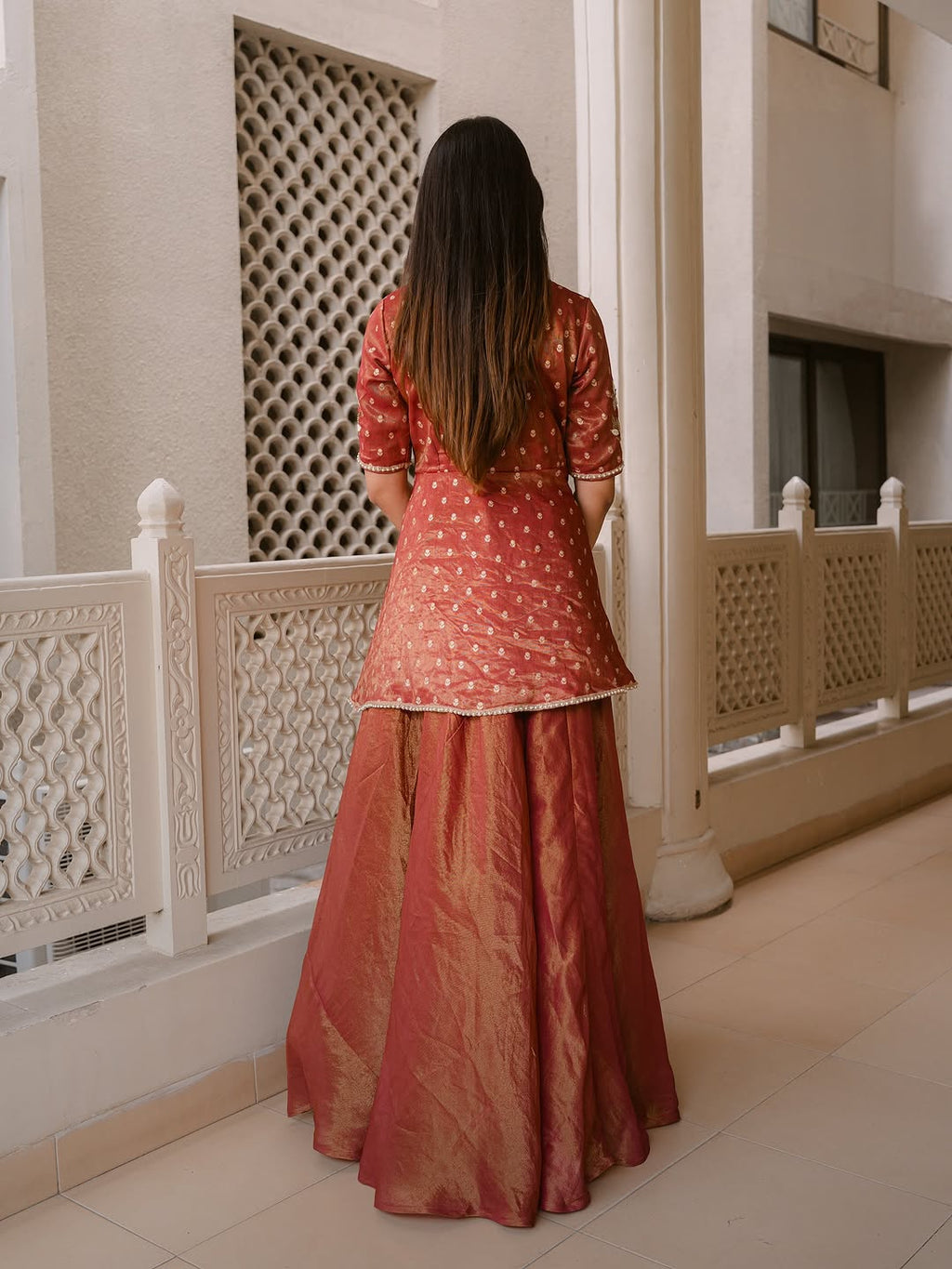 Beautiful Embroidered Top Skirt Set