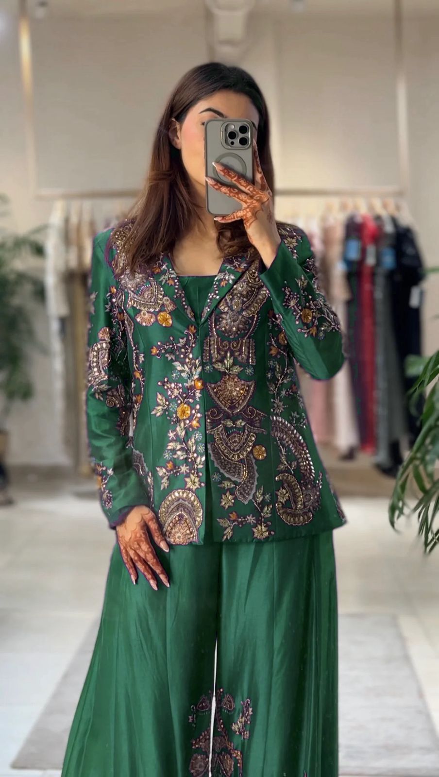 Designer 3 Piece Plazzo Top Jacket Set