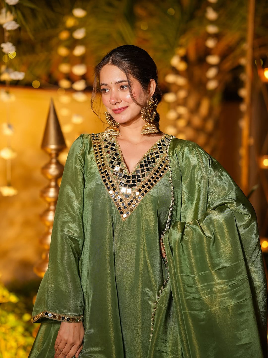 Beautiful Real Mirror Zari Work Sharara Suit Set