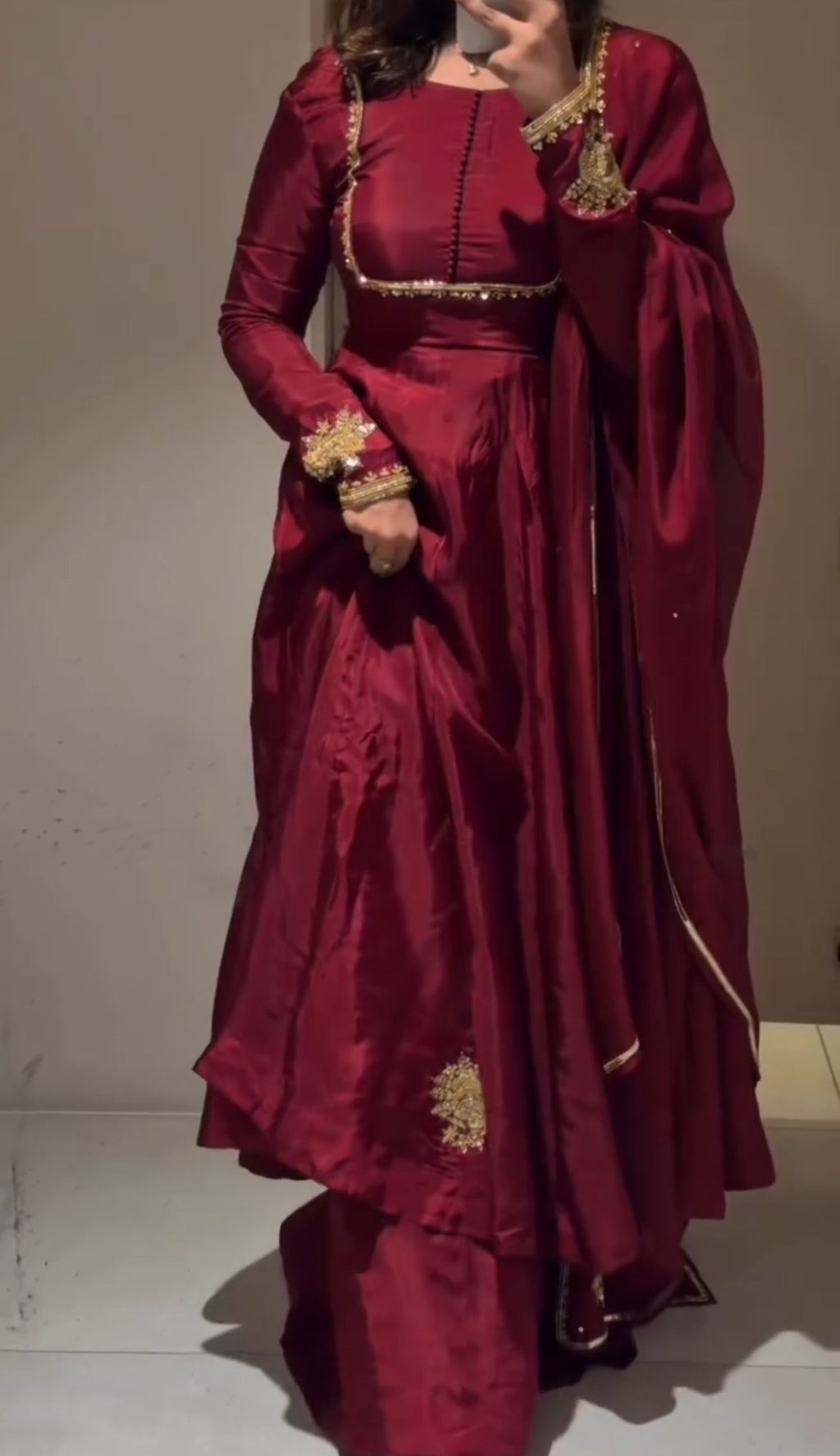 Beautiful Maroon Anarkali Suit Set ❤️