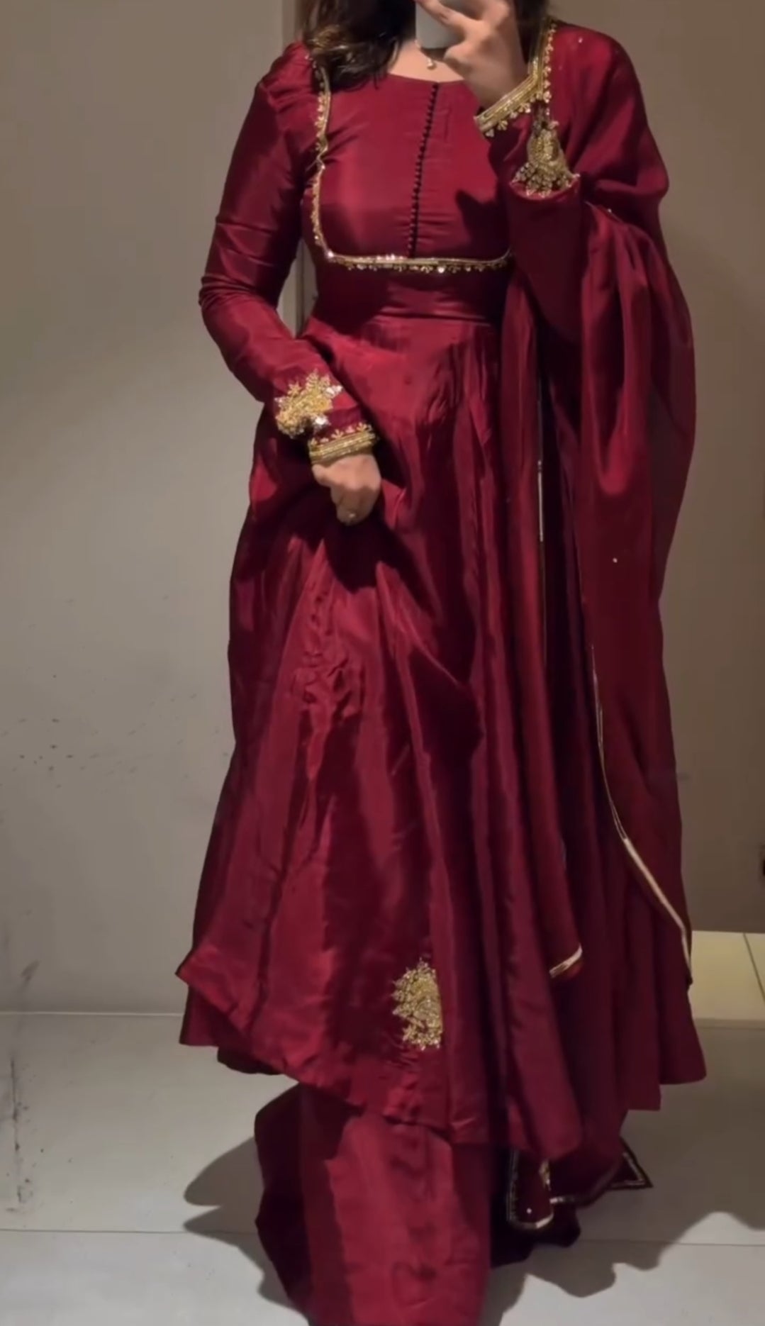 Beautiful Maroon Anarkali Suit Set ❤️