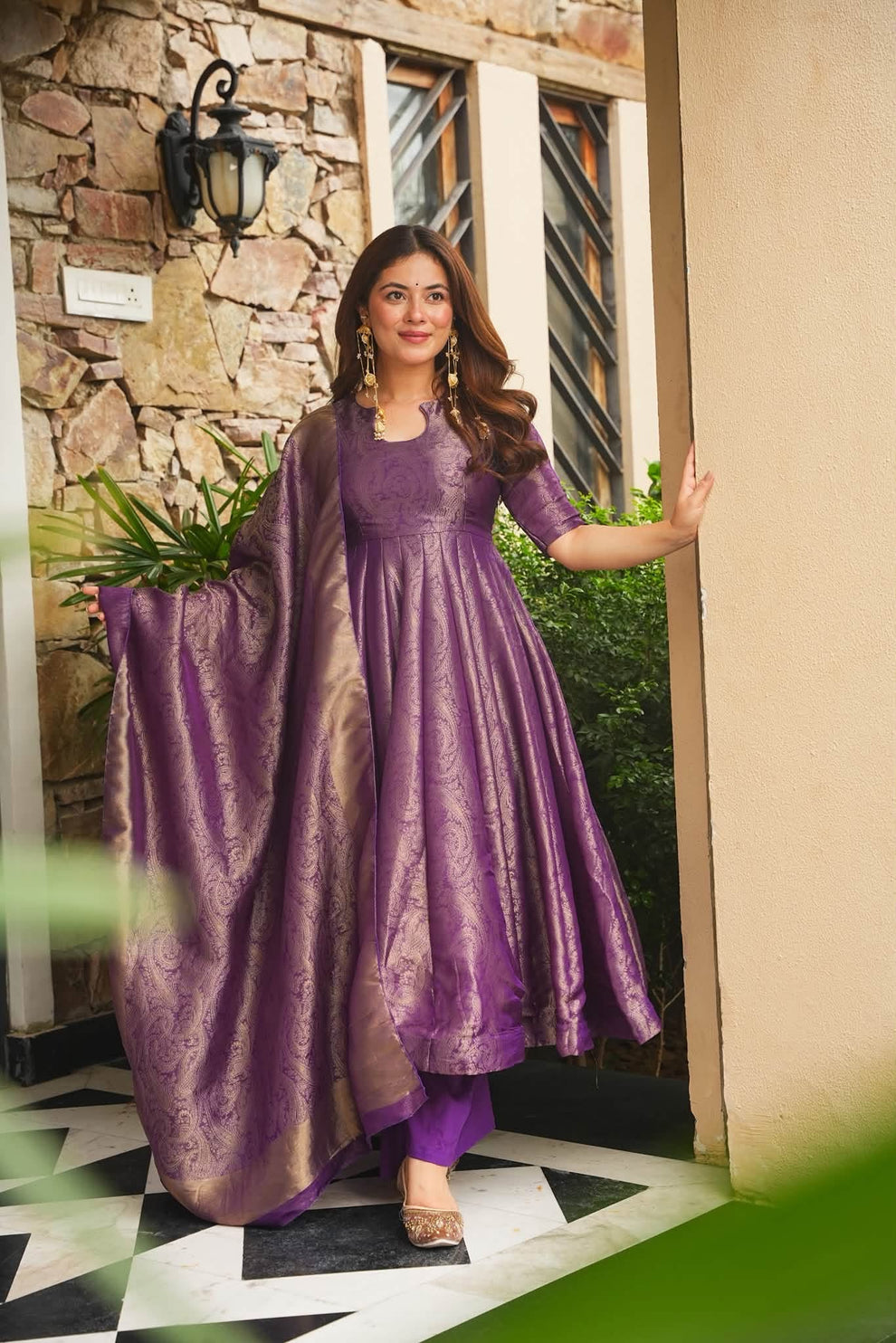 Newly Launch Banarasi Cosmos Anarkali Suit Set