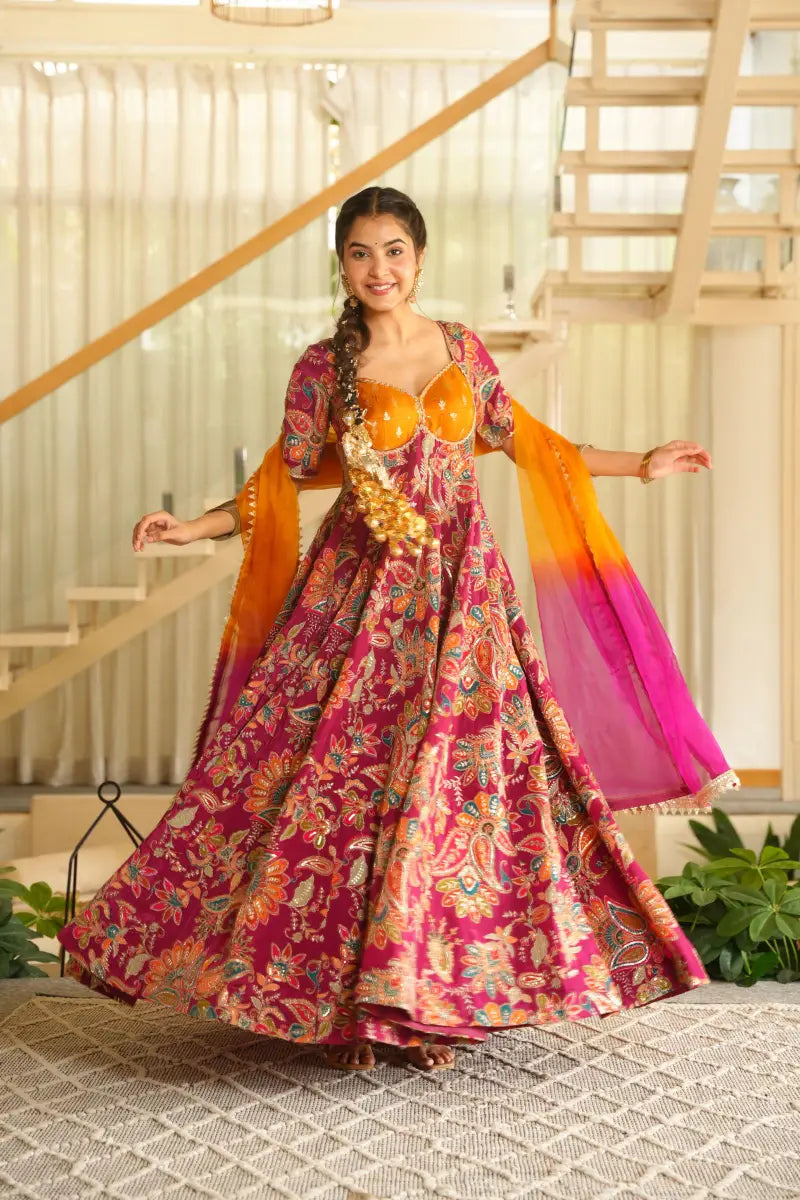New Arrival Embroidered Anarkali Suit Set