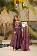 Traditional Cosmos Silk Anarkali Suit Set