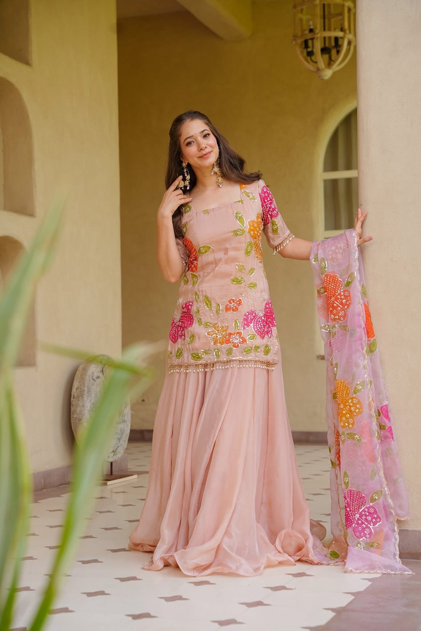 Pink Wedding Wear Kurta Set
