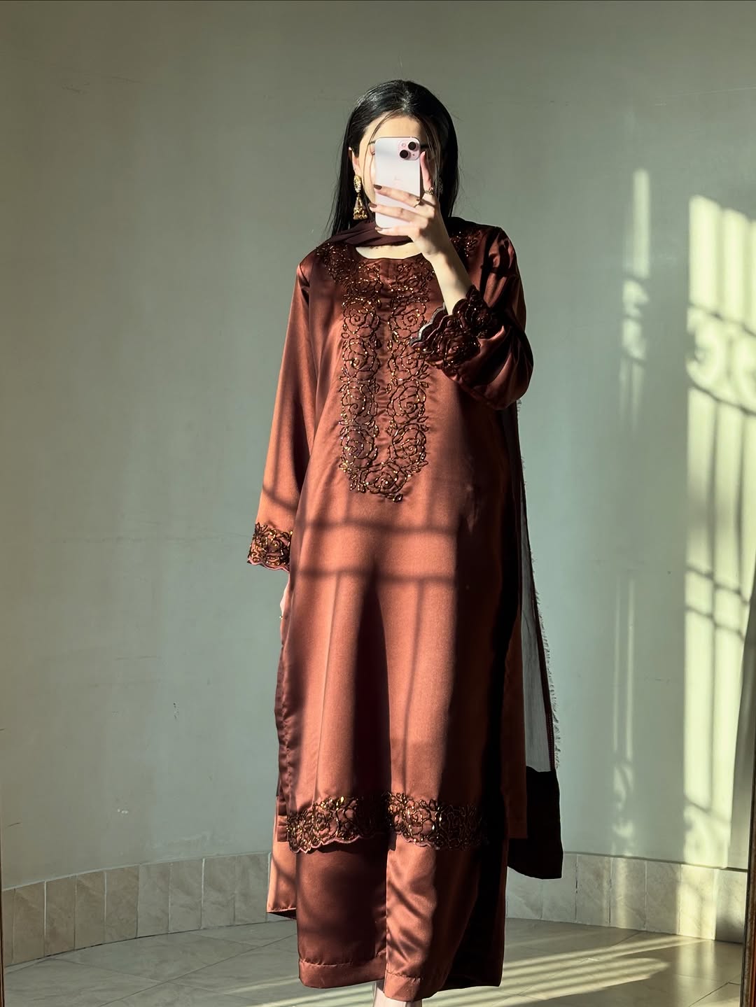 Premium Embellished Straight Pakistani Suit Set