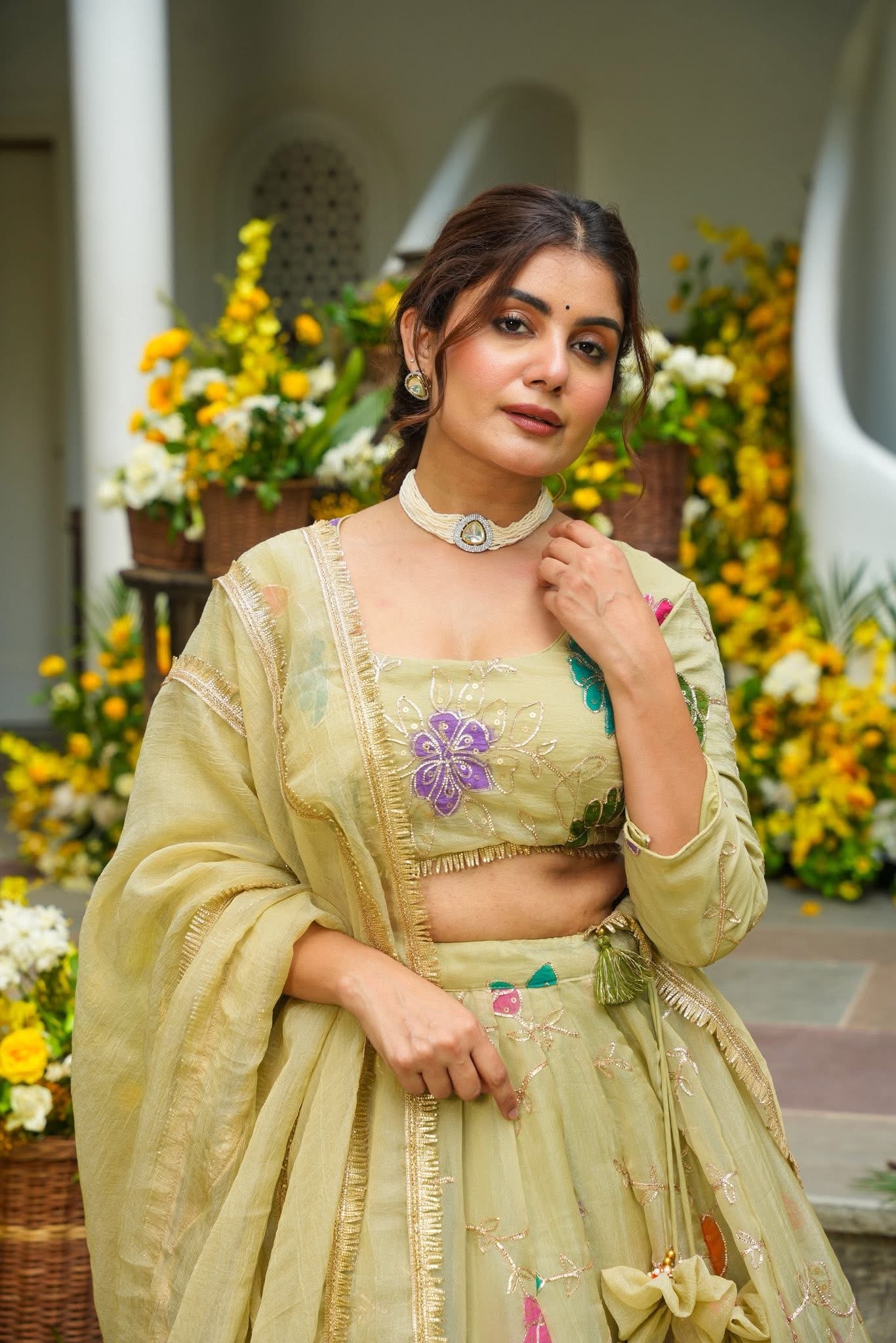 Beautiful Floral Organza Lehenga Set