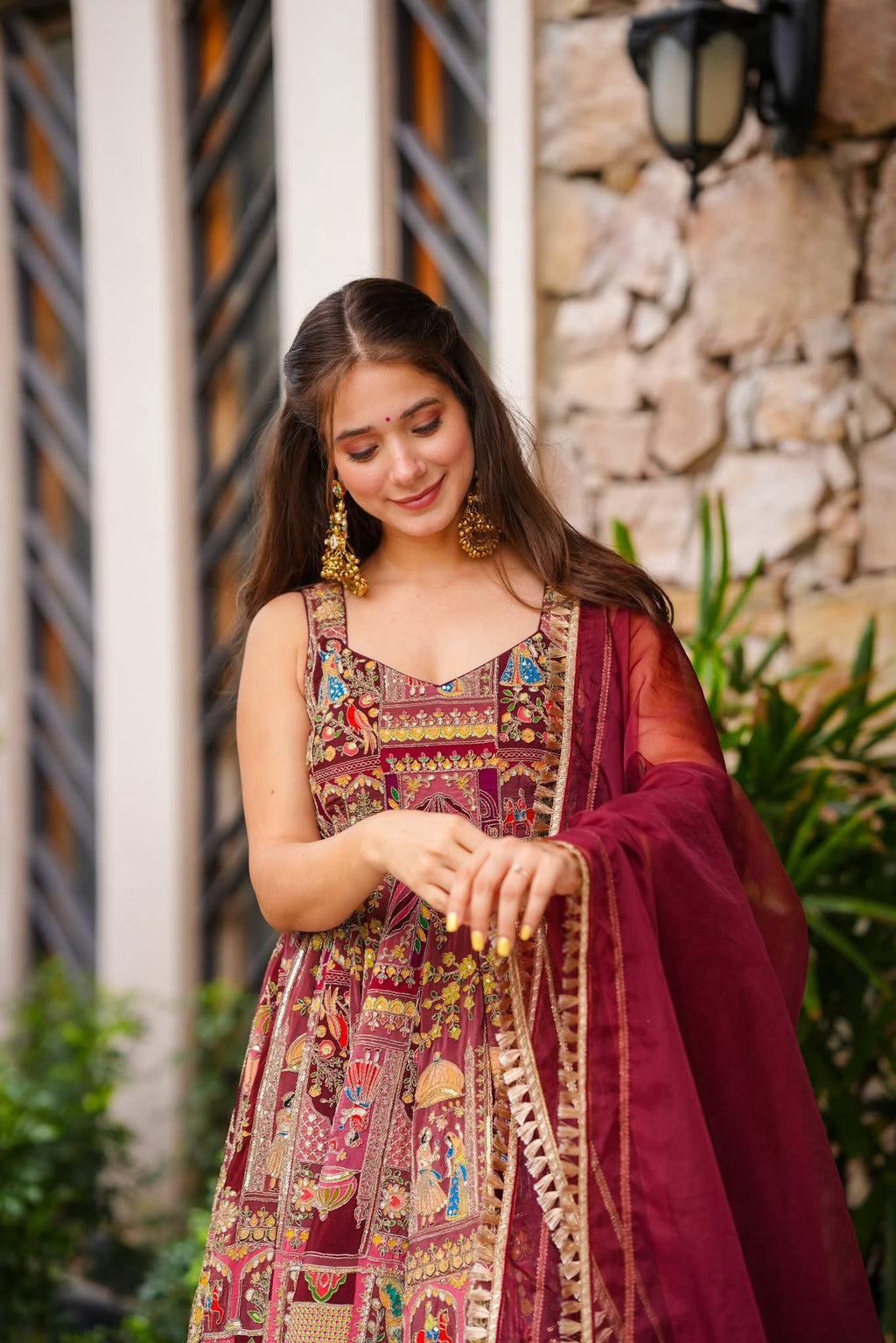 Heavy Embroidered Anarkali Suit Set