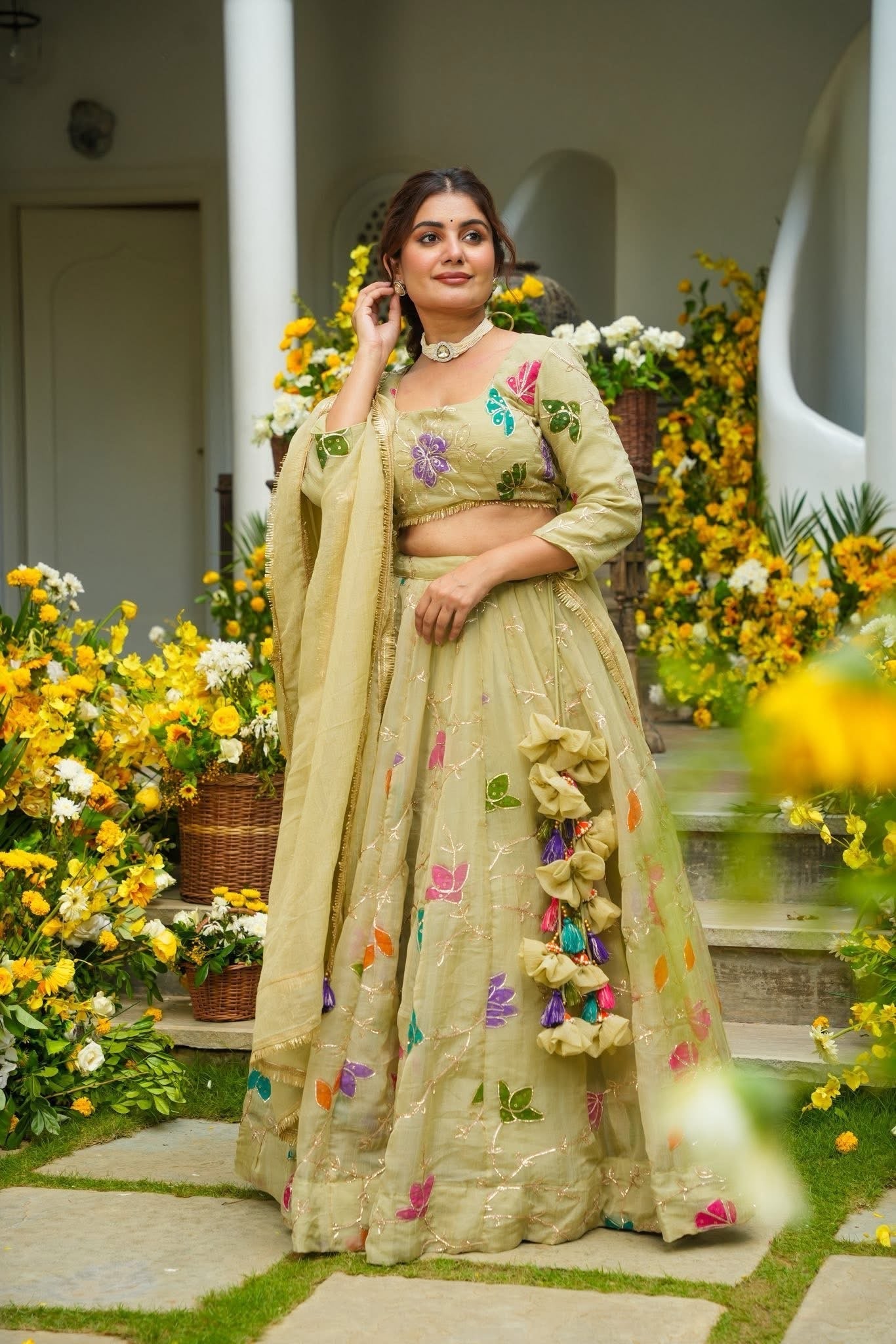 Beautiful Floral Organza Lehenga Set