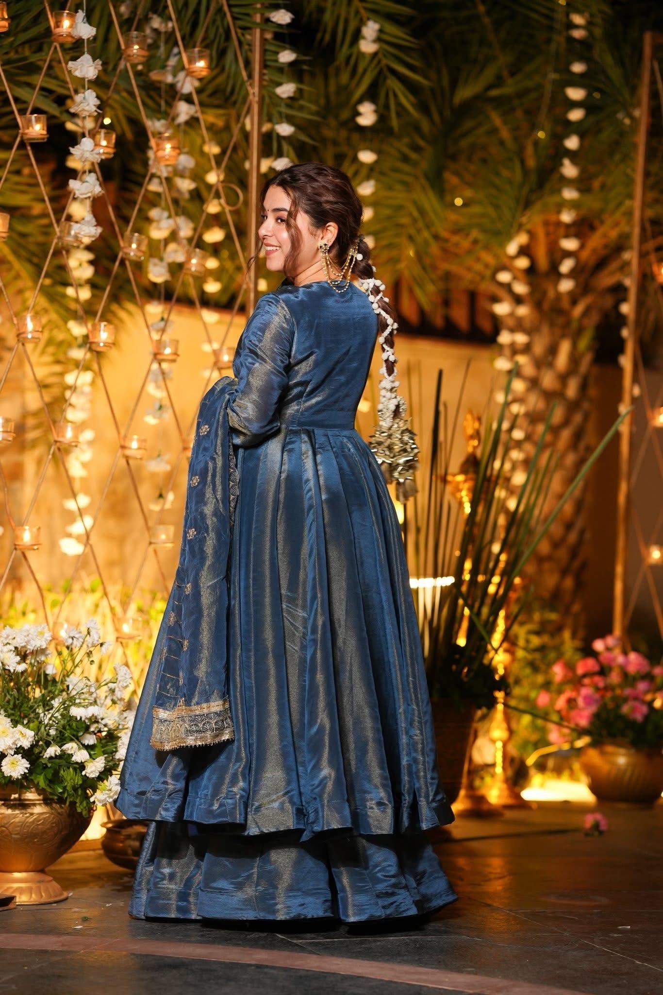 Blue Wedding Wear Anarkali Suit Set