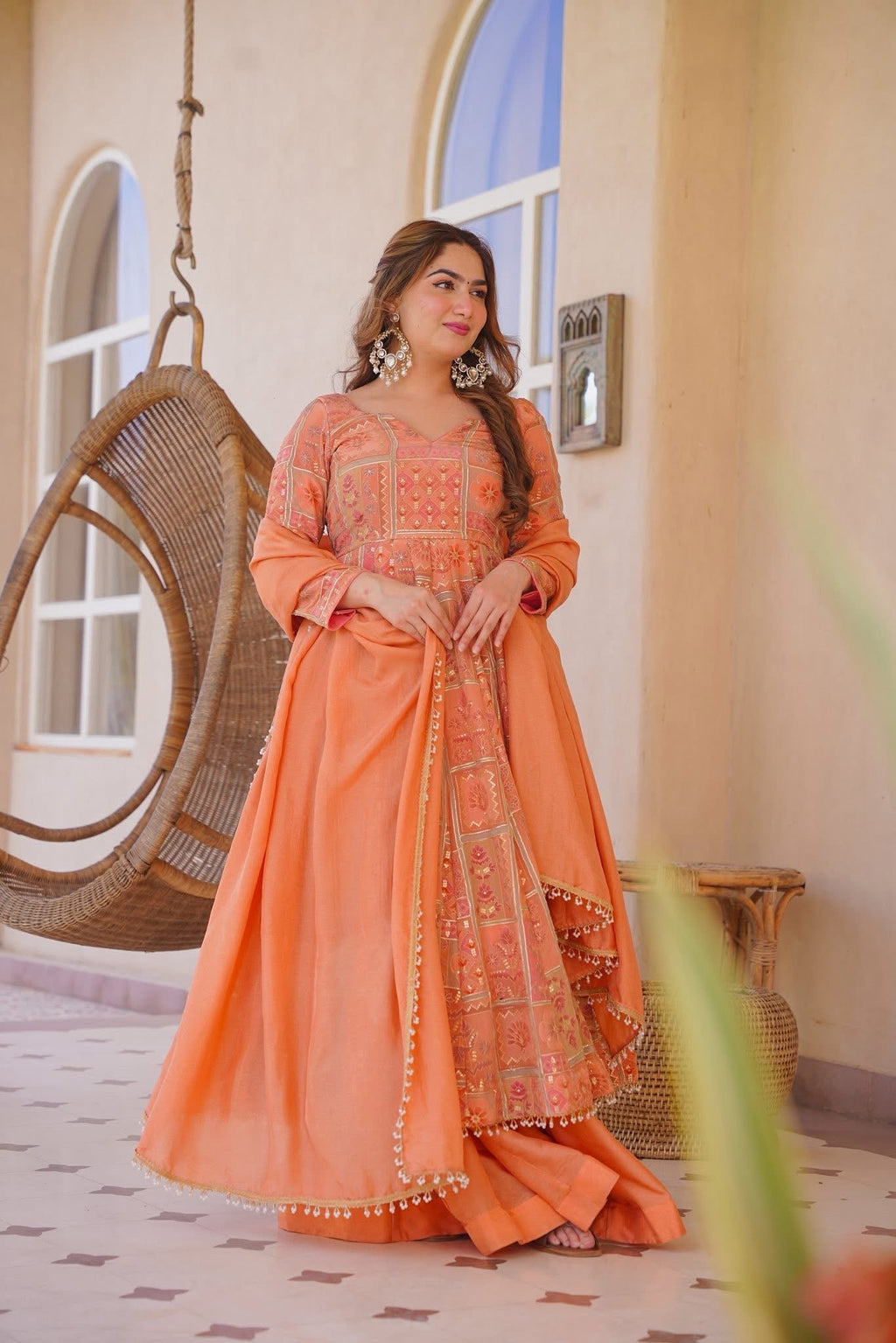 Beautiful Heavy Embroidered Anarkali Suit Set