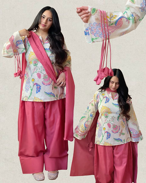 Beautiful Printed Cotton Farshi Suit Set