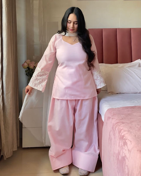 Beautiful Pink Farshi Salwar Suit Set