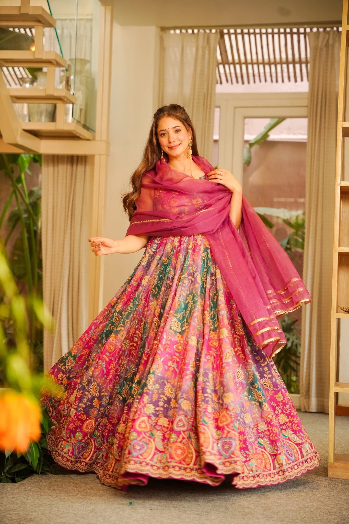 Beautiful Pink Shade Anarkali Suit Set