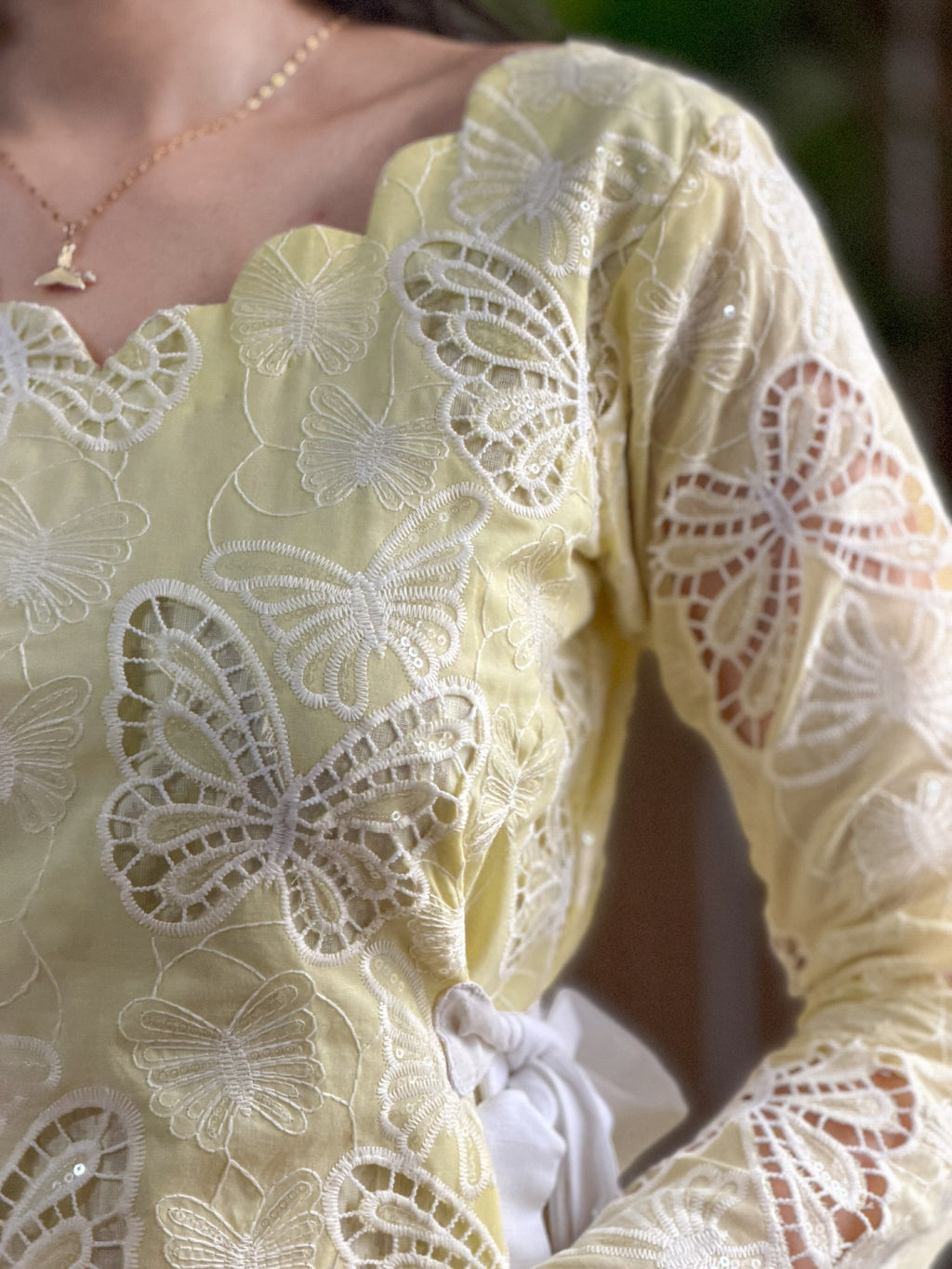 Chatpati Butterflies lawn fabric kurti plazzo set
