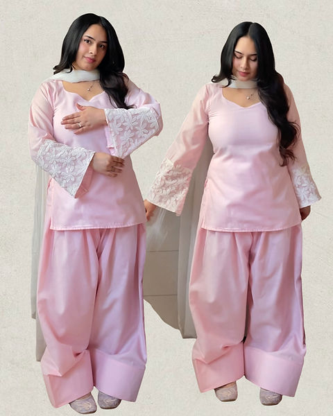 Beautiful Pink Farshi Salwar Suit Set