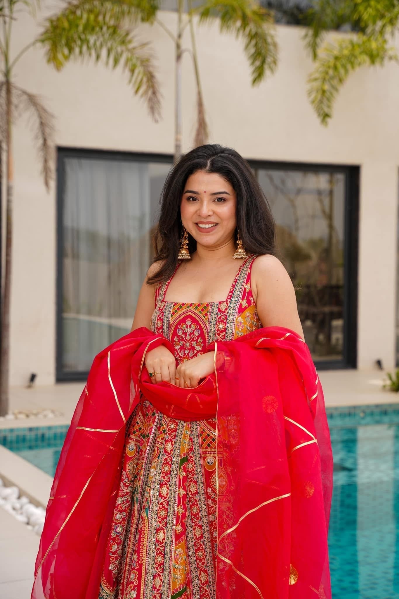 Traditional Heavy Embroidered & Sequence Work Anarkali Gown Set