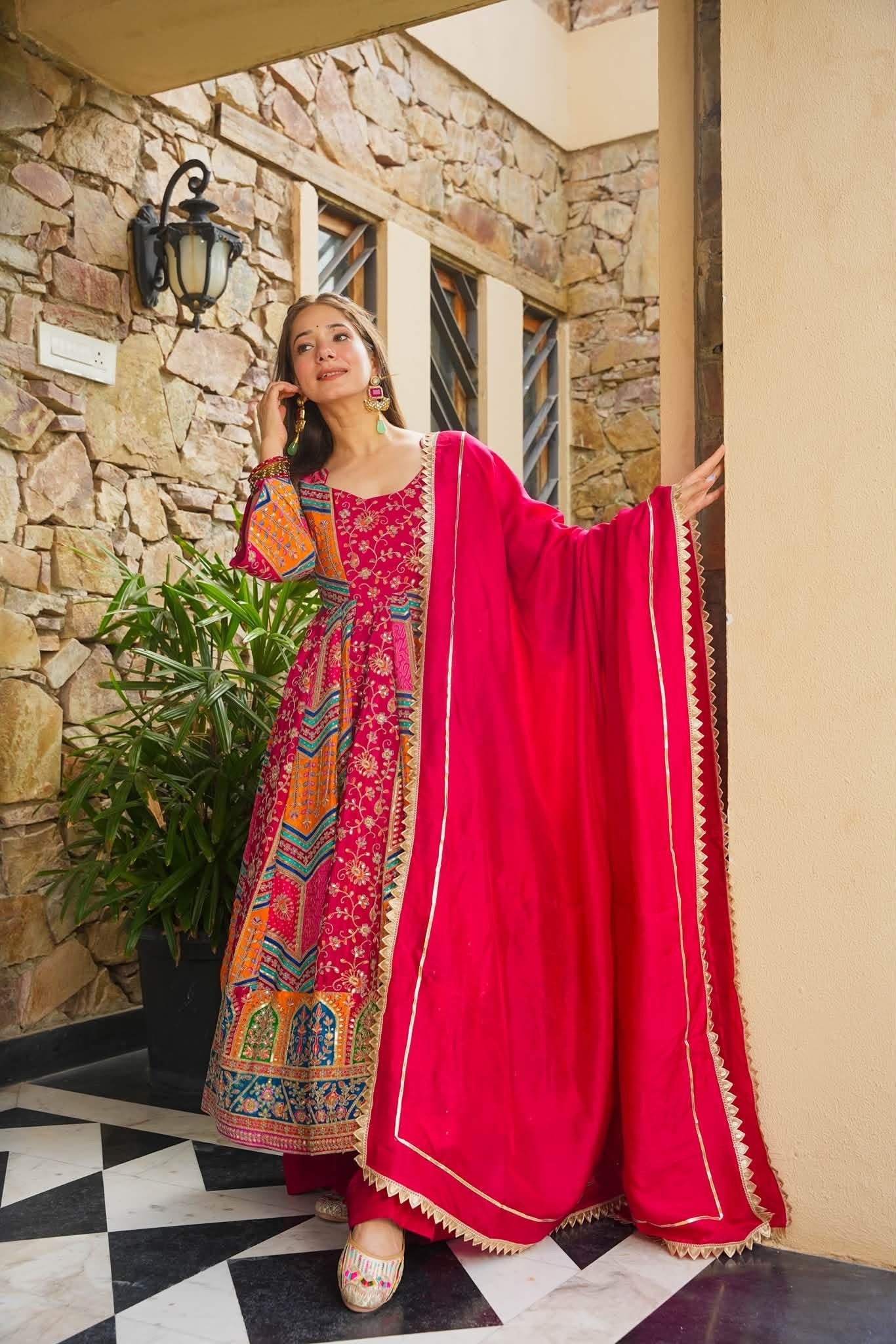 Beautiful Heavy Embroidered Anarkali Suit Set