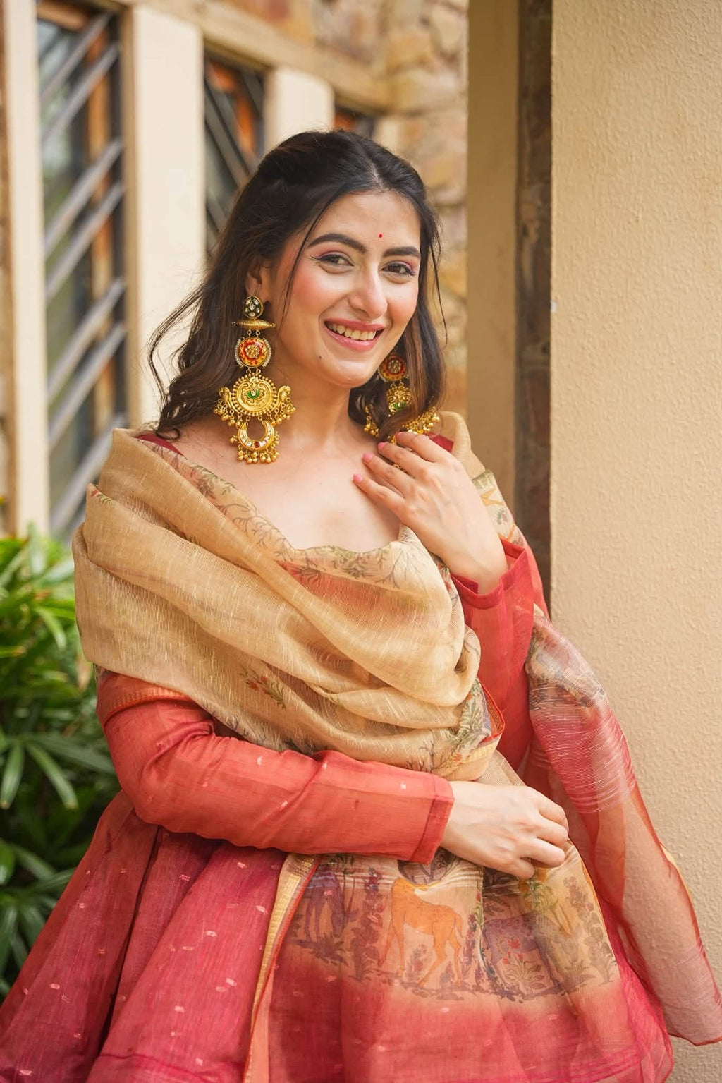 Beautiful Newly Launched Kota Doria Top Sharara Set