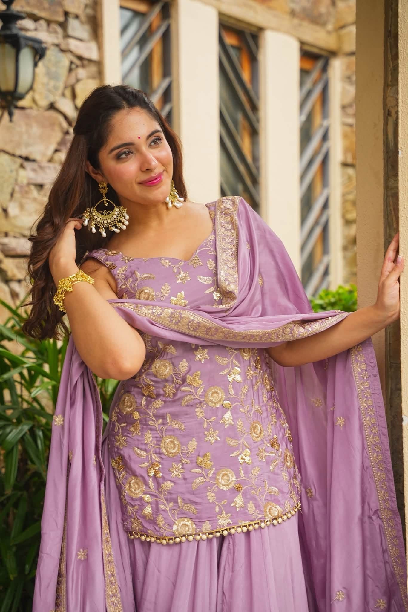 Beautiful Embroidered Sharara Suit Set