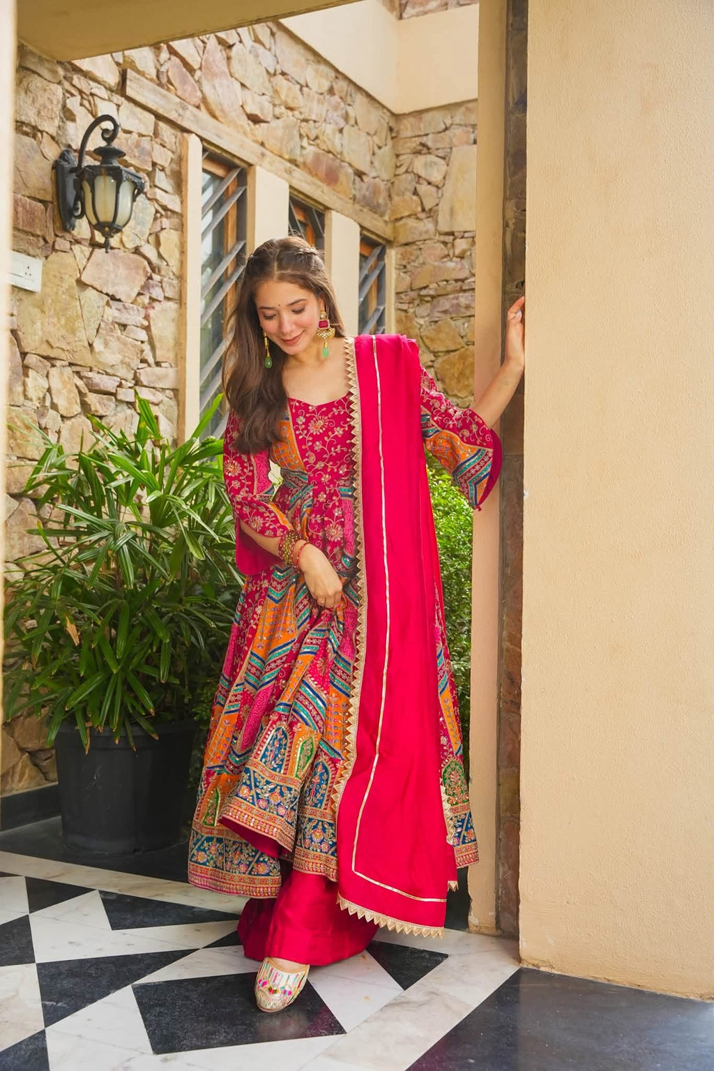 Beautiful Heavy Embroidered Anarkali Suit Set
