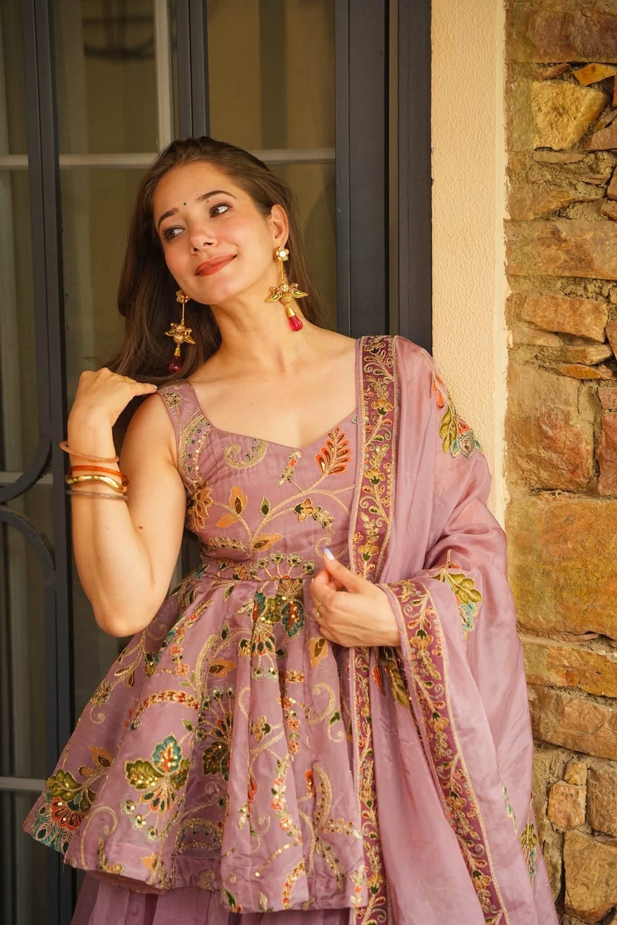 Beautiful Embroidered Top Sharara Set
