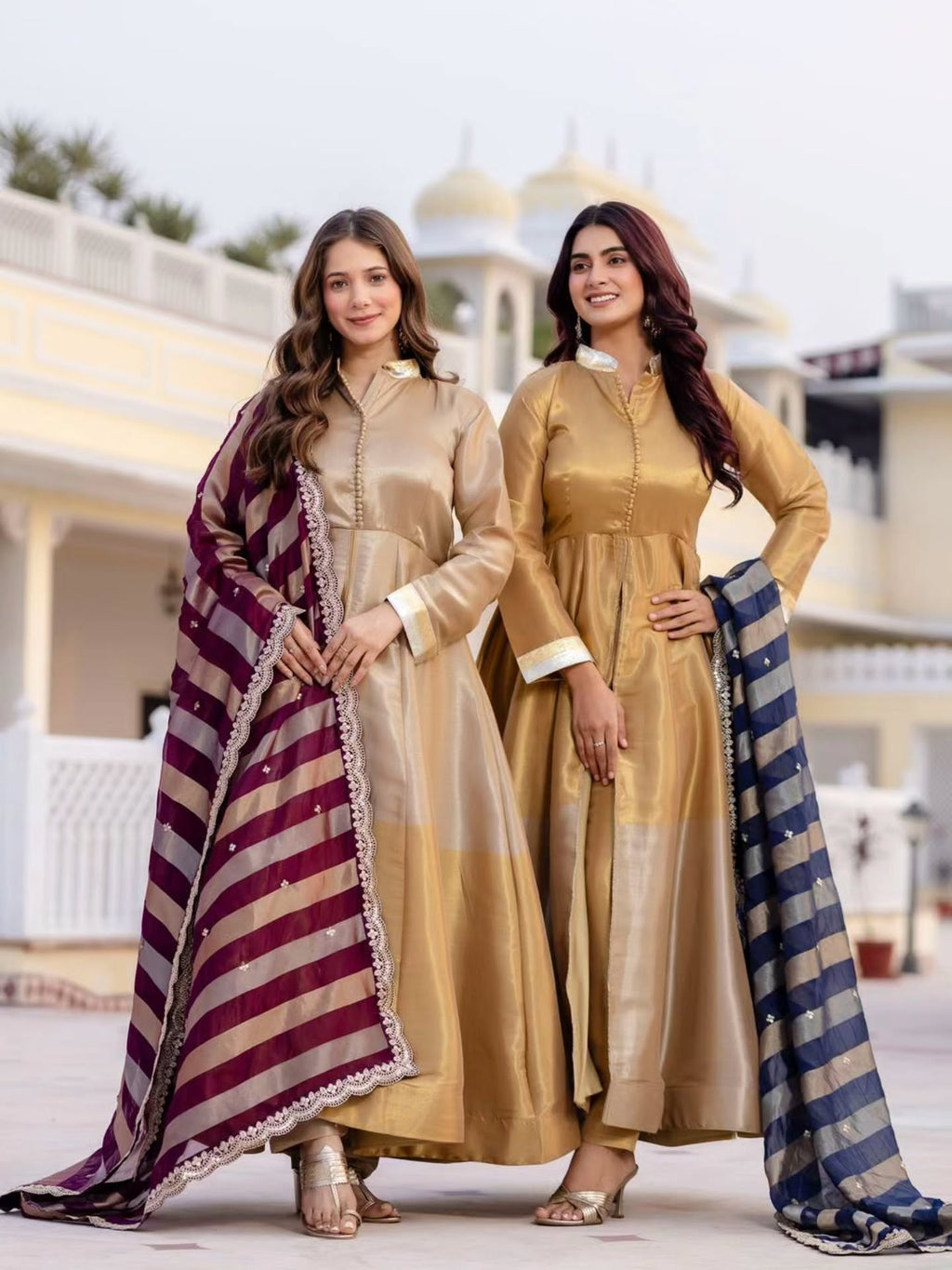 Beautiful Banarsi Viscose Silk Anarkali Suit Set