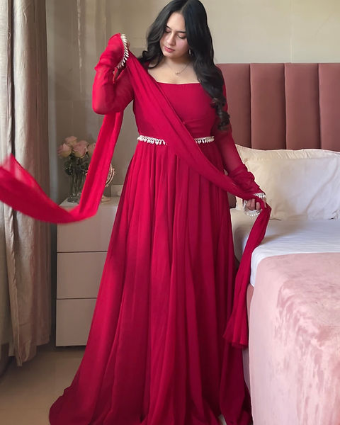 Beautiful Fairytale Georgette Anarkali Suit Set