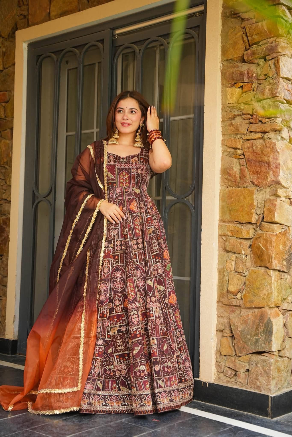 Beautiful Embroidered Anarkali Suit Set