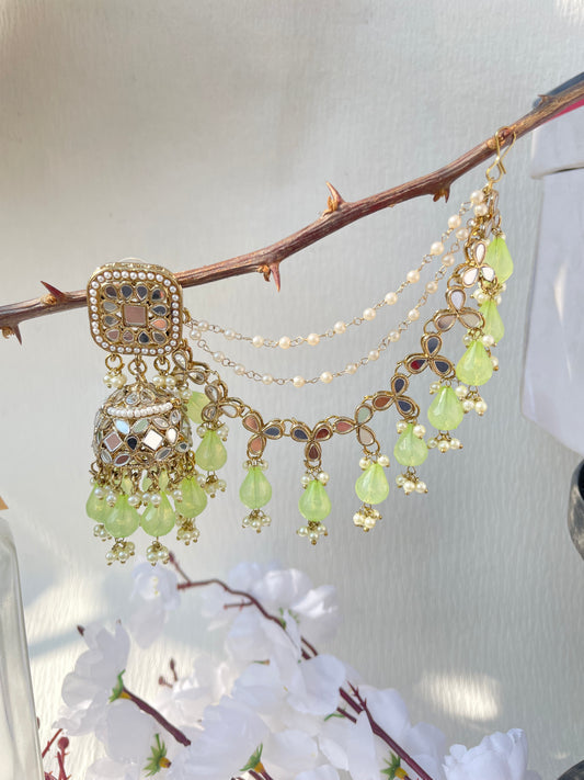 Kundan Earing Set with chain