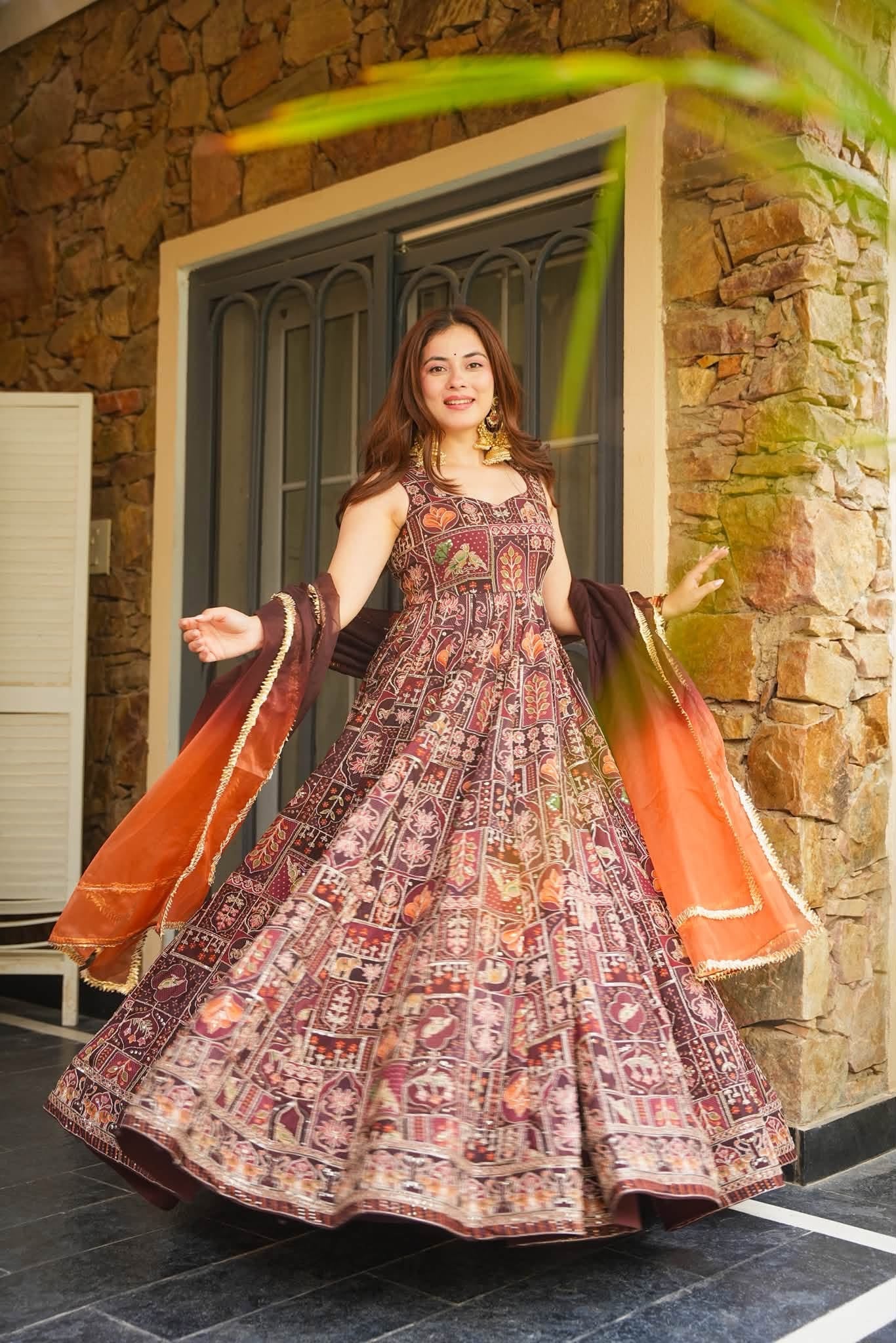 Beautiful Embroidered Anarkali Suit Set