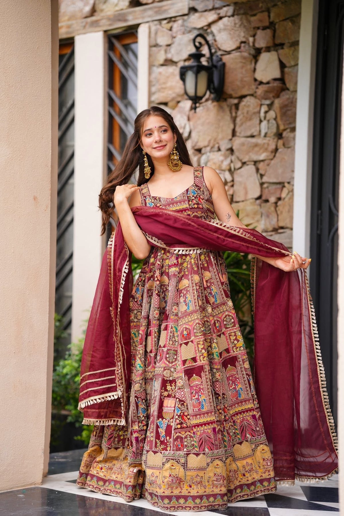 Heavy Embroidered Anarkali Suit Set