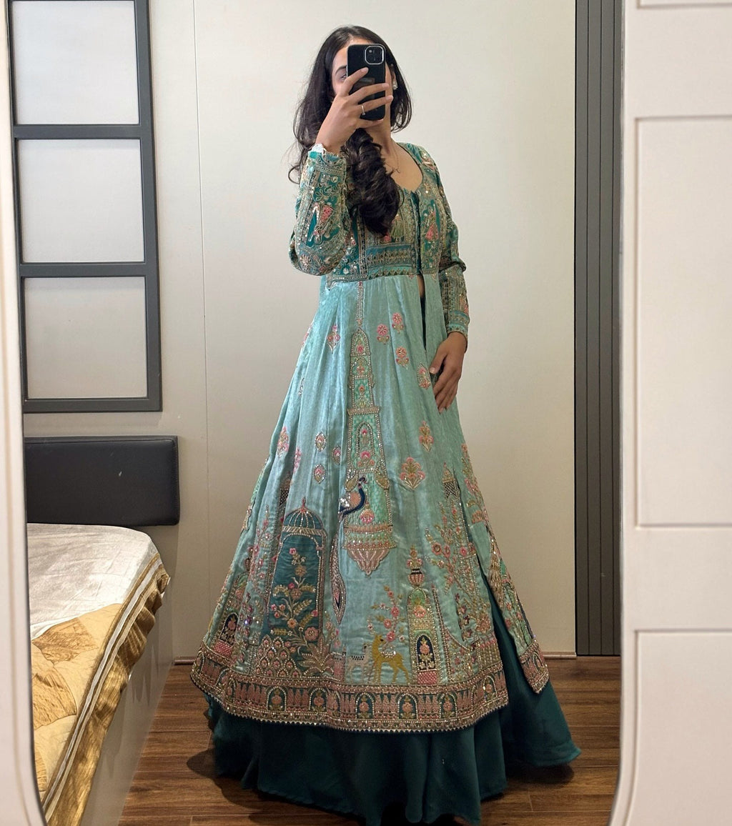 Beautiful Heavy Embroidered Work Lehenga Set