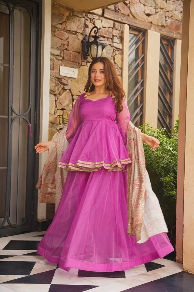 Beautiful Embroidered Duptta Sharara Set