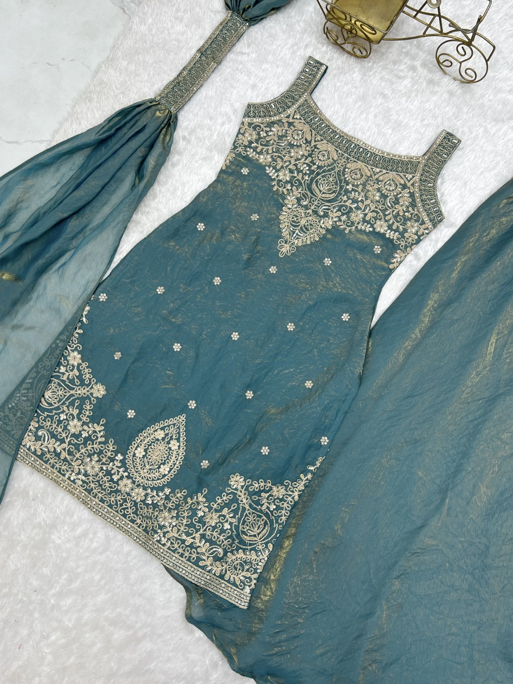 Beautiful Sleeveless Top Sharara Set