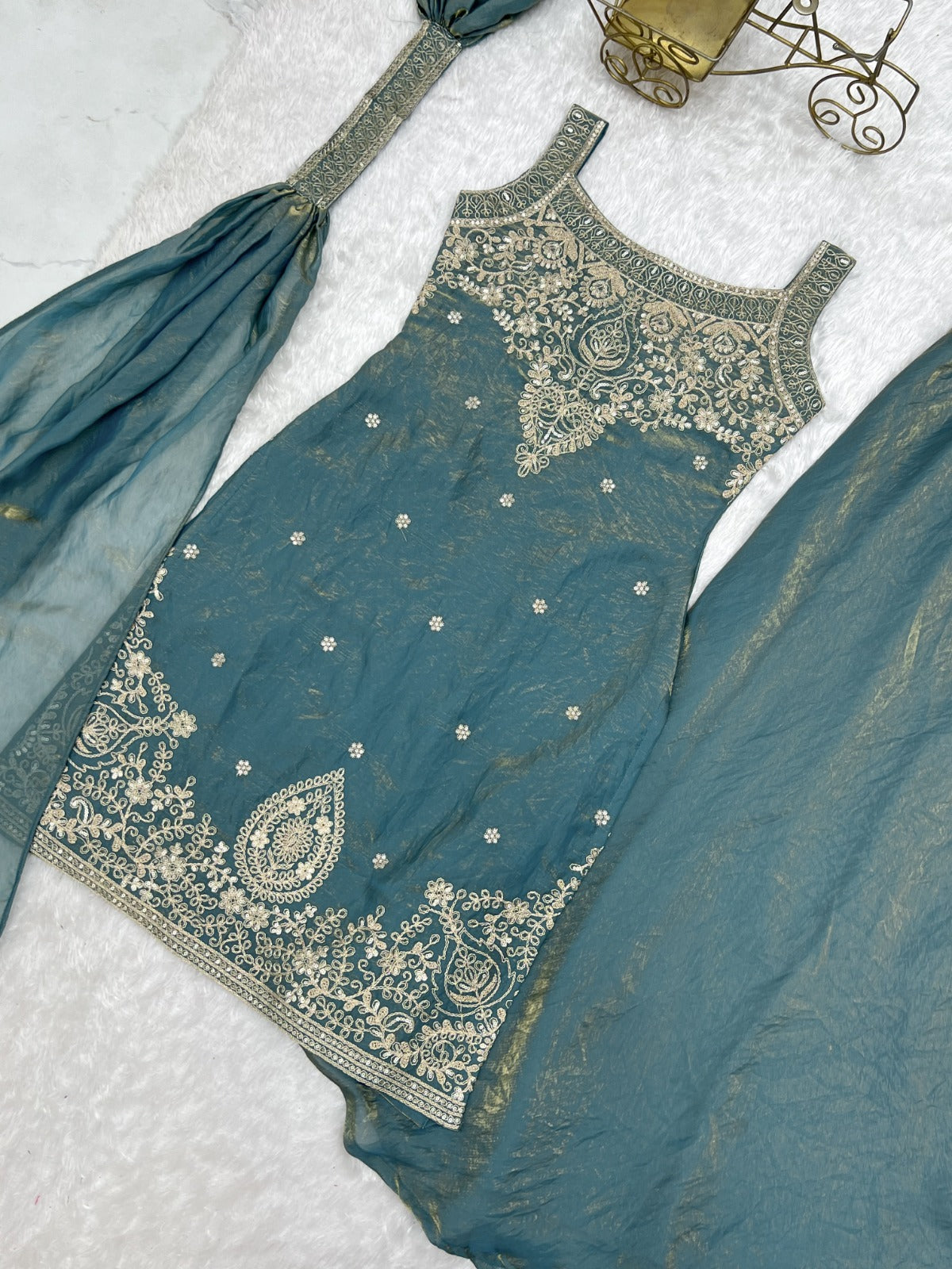 Beautiful Sleeveless Top Sharara Set