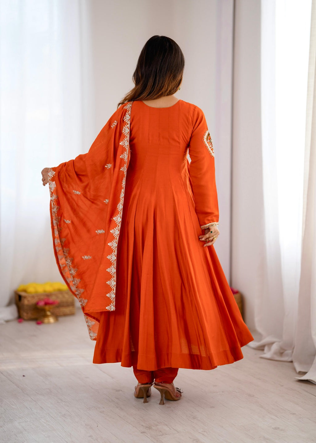 Elegant Embroidered Work Anarkali Suit Set