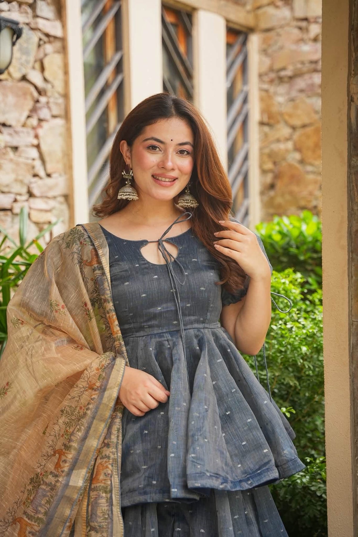 Beautiful Newly Launched Kota Doria Top Sharara Set