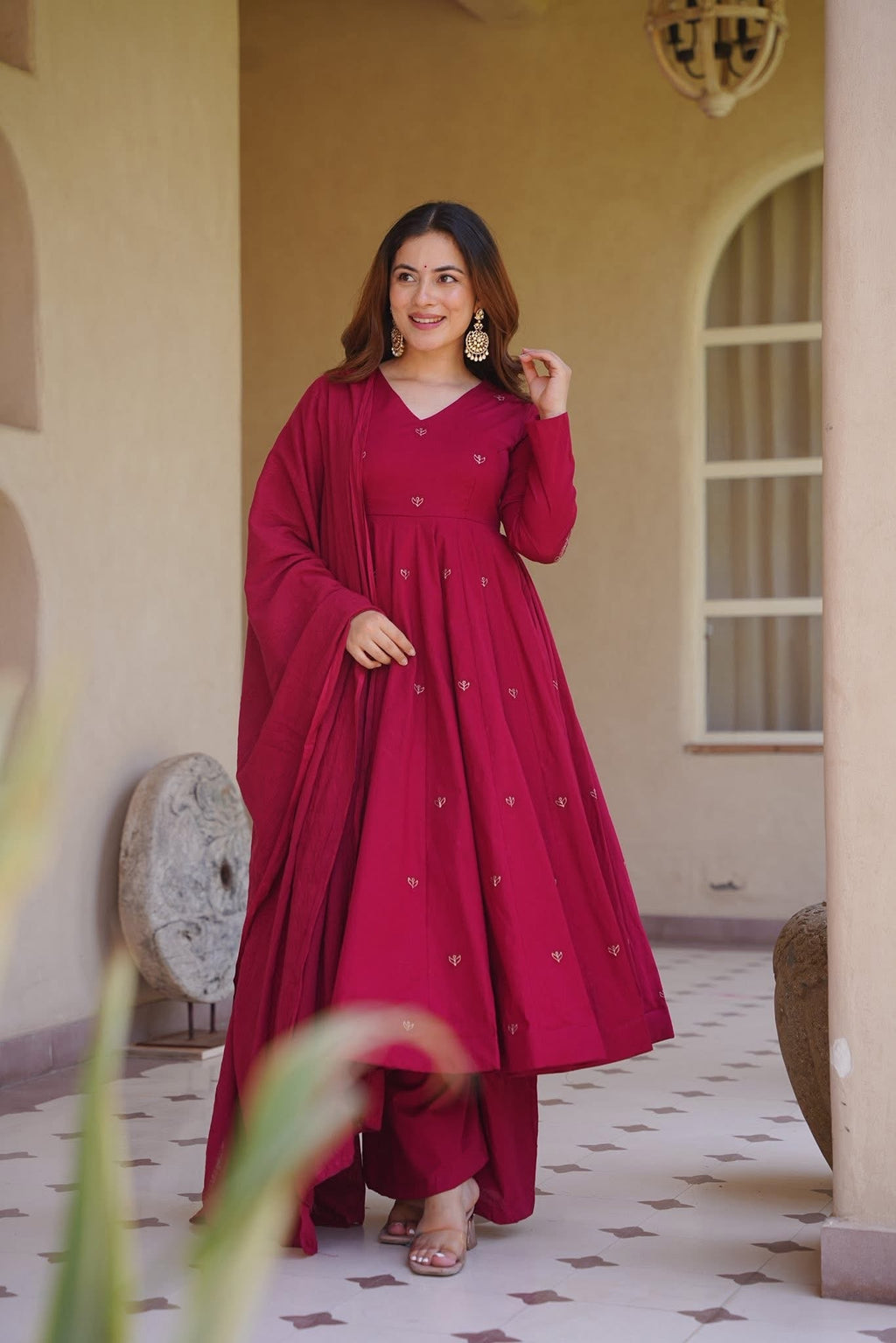 Soft Cotton Anarkali Suit Set