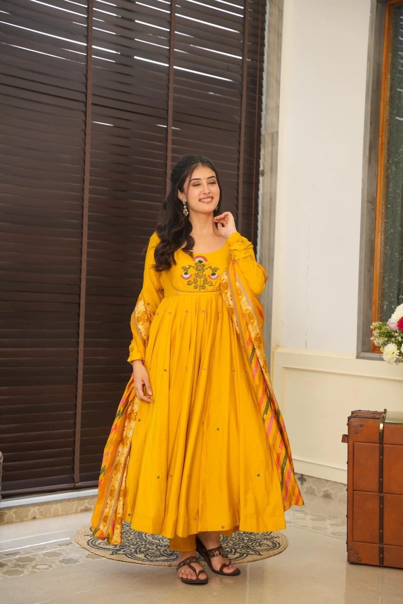 Beautiful Yellow Anarkali Suit Set ❤️