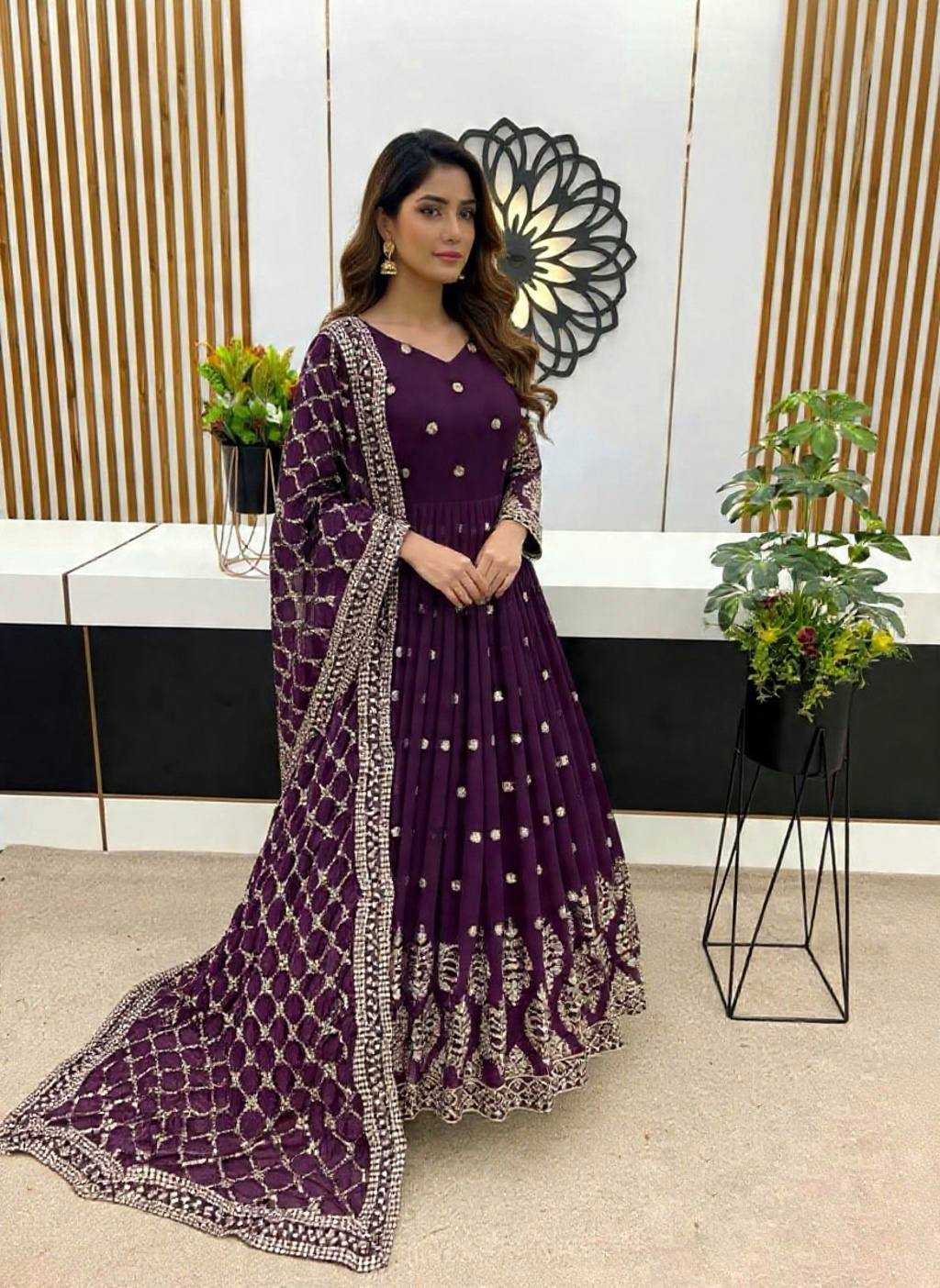 Beautiful Embroidered Sequence Work Anarkali Suit Set