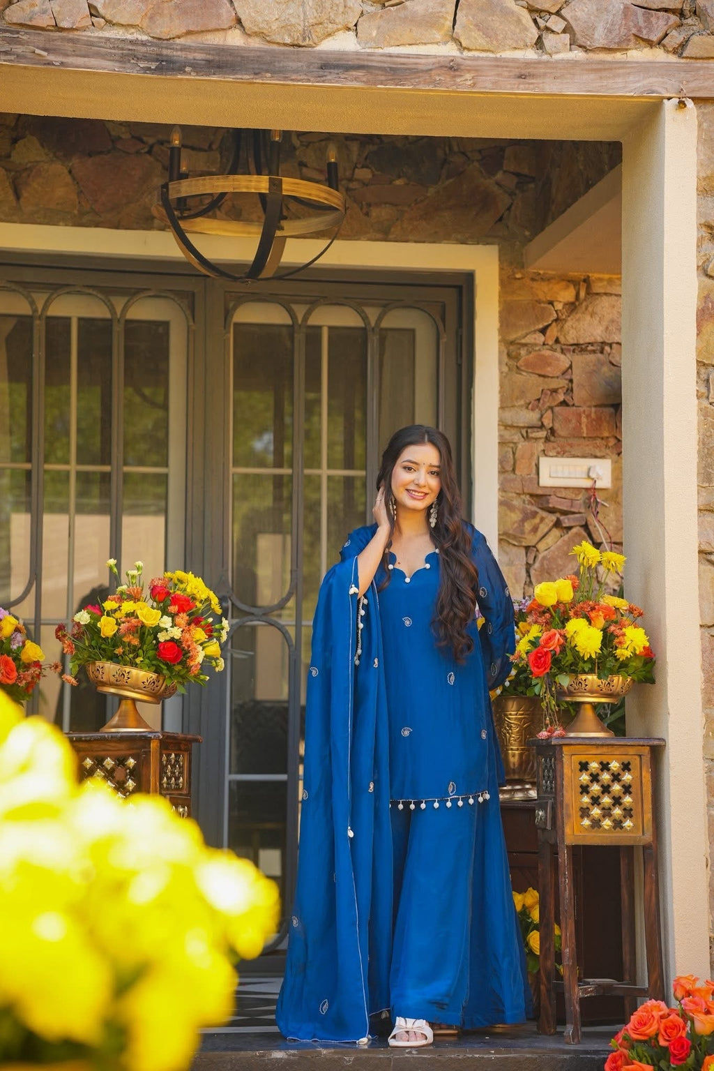 Beautiful Blue Color Sharara Suit Set